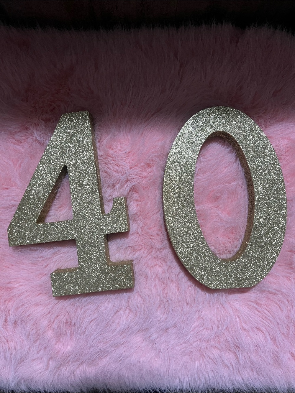 Gold Glitter Number 40 Party Dรฉcor